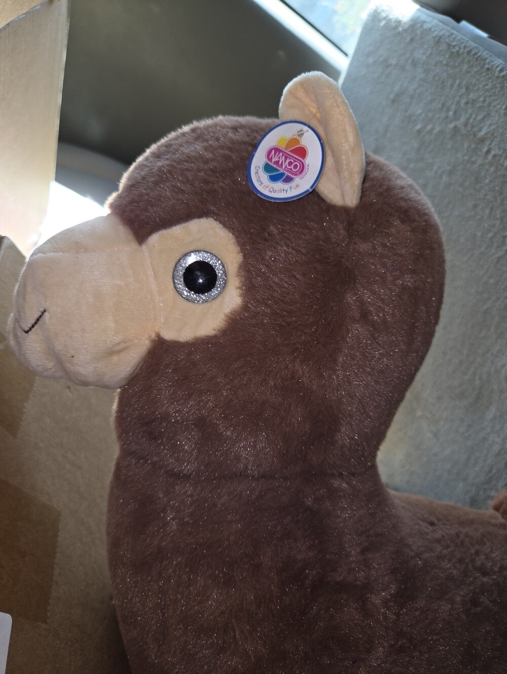 Nanco Brown Plush Llama/Alpaca Stuffed Animal - Brown & Cream
